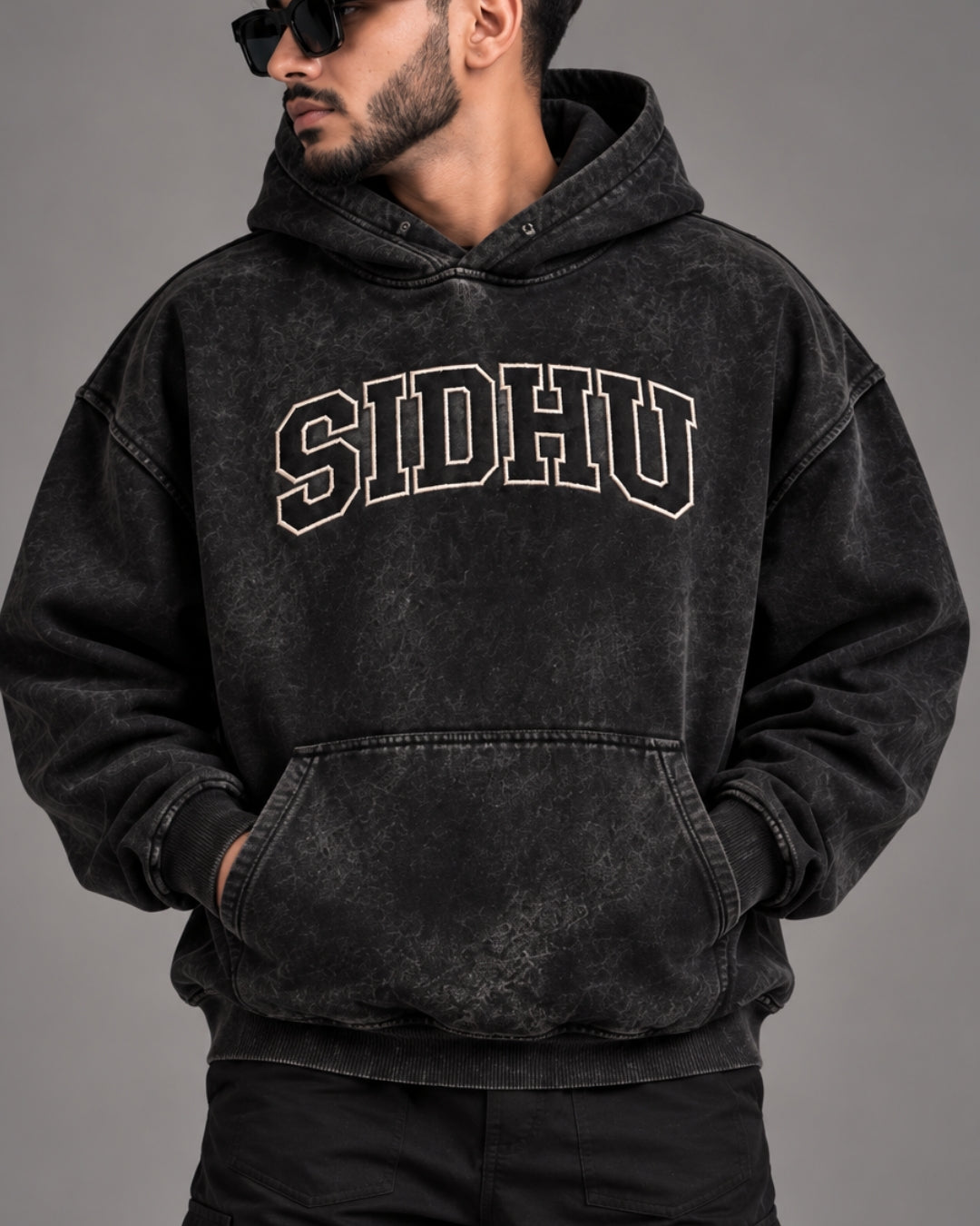 MOOSEWALA ACID WASH HOODIE
