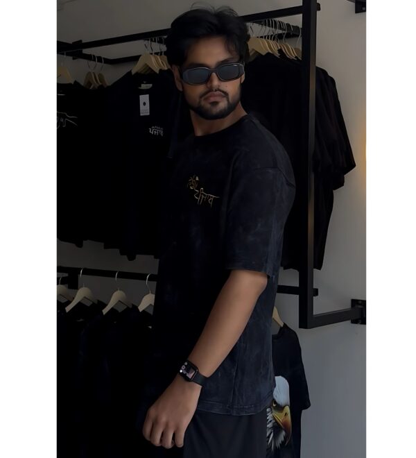 Panjab Bird EMB Acid wash T-shirt by ELONZE