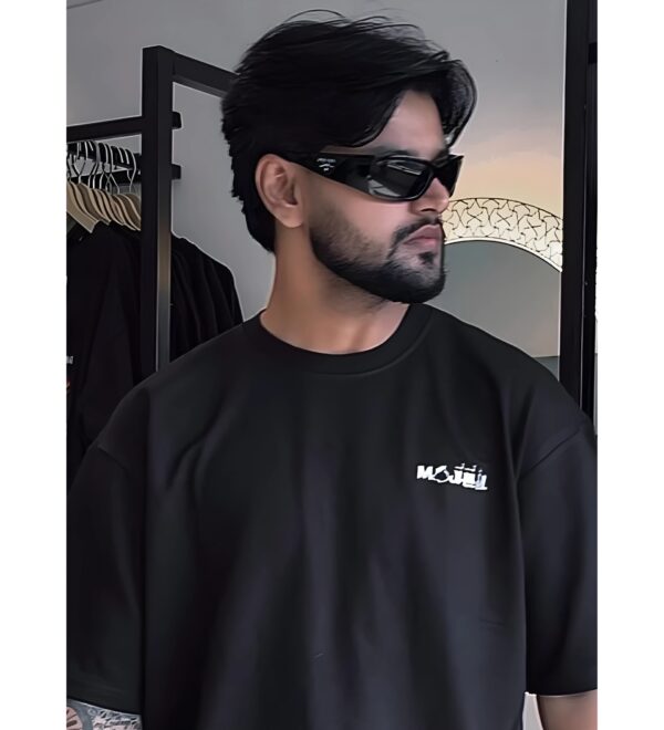 Majhail Oversize Black Tshirt by ELONZE