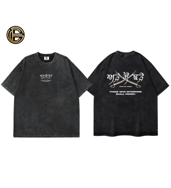 Adhe So Jhade Acid Wash Oversized T-Shirt – Power of Panjab | ELONZE