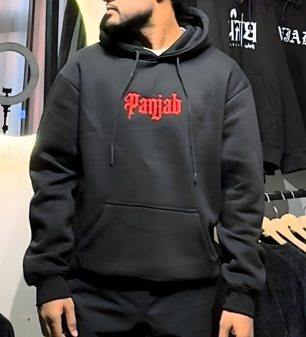 ELONZE “Panjab” Embroidered Hoodie – 400 GSM Heavy Cotton Fleece